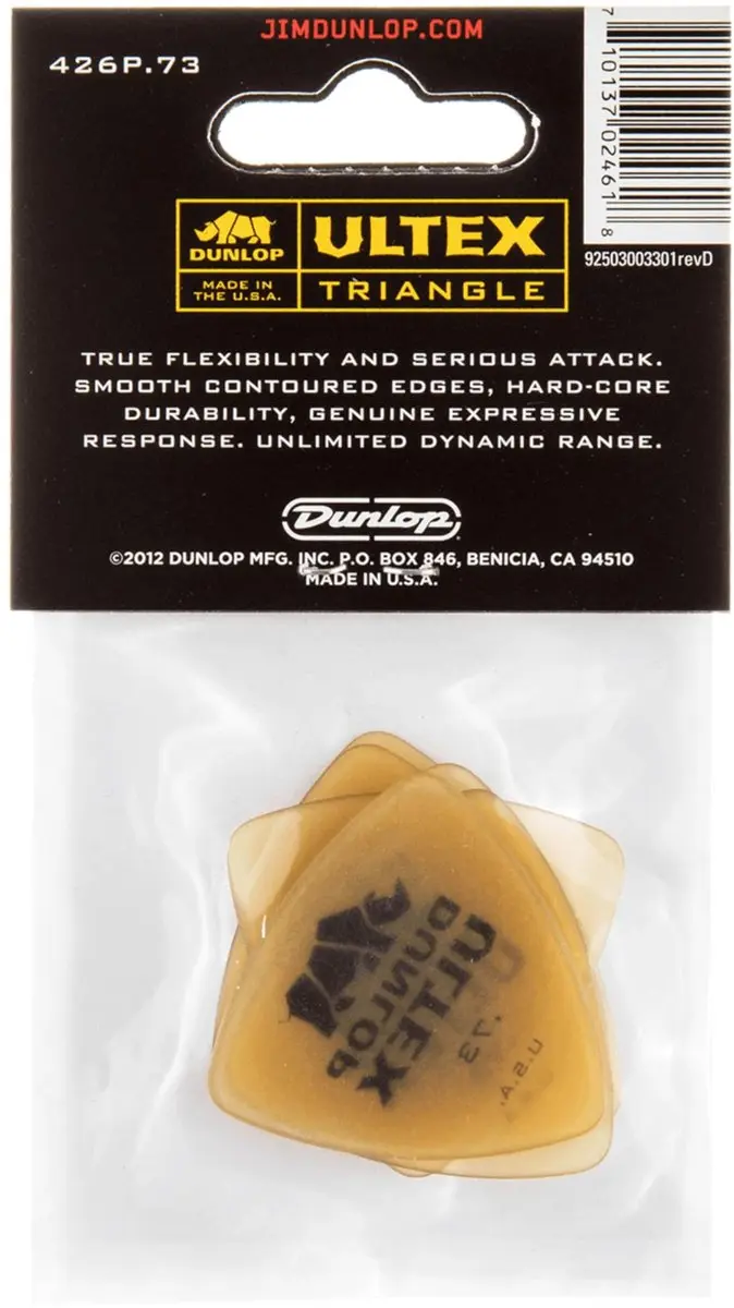 Dunlop Ultex Triangle Gitaarplectrum 0,73mm - Geel