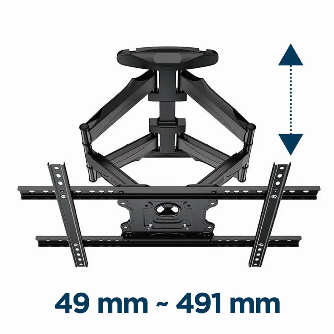 Gembird Full Motion TV Muurbeugel WM-75ST-01 - 32-75" - 45 kg - Zwart
