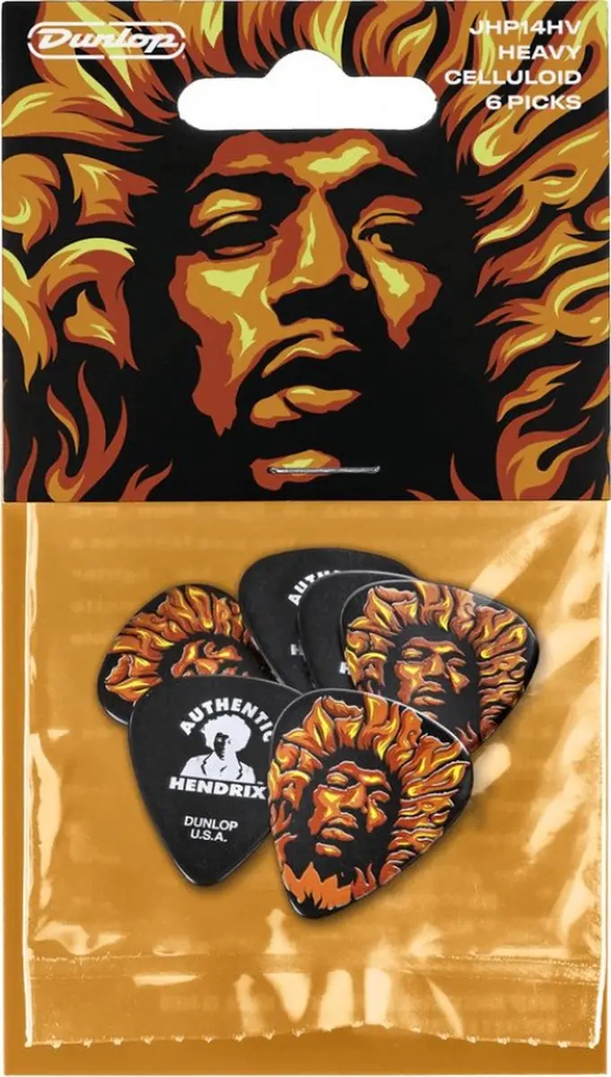 Dunlop Jimi Hendrix Voodoo Fire Plectrums - 6 Stuks