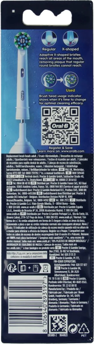 Oral-B Pro Cross Action Opzetborstels - 2 Stuks