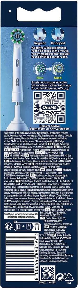 Oral-B Pro Cross Action Opzetborstels - 2 Stuks