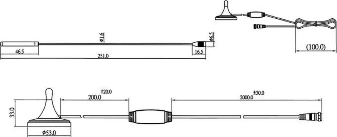 Delock DAB+ Antenne 21 dBi - 2m - F(m) Connector - Zwart