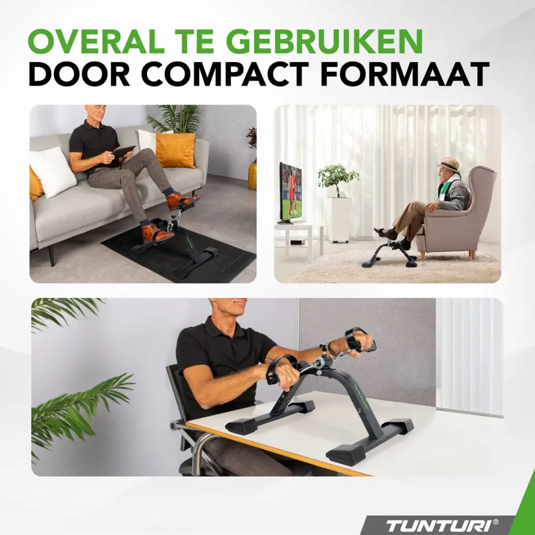 Tunturi Mini Bike Pro Stoelfiets - Verstelbare weerstand - Zwart/Groen
