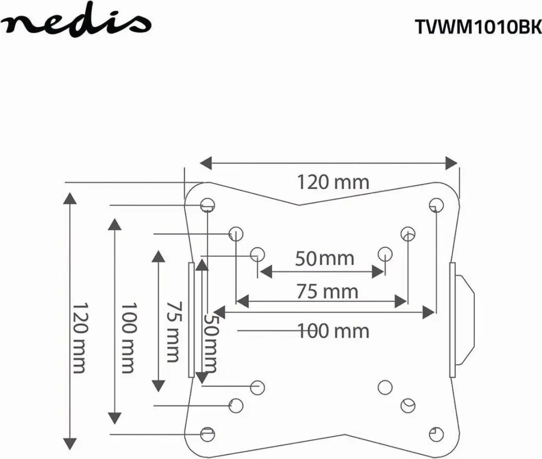 Nedis TVWM1010BK Vaste TV-Muurbeugel 13-27" - 30kg - Zwart