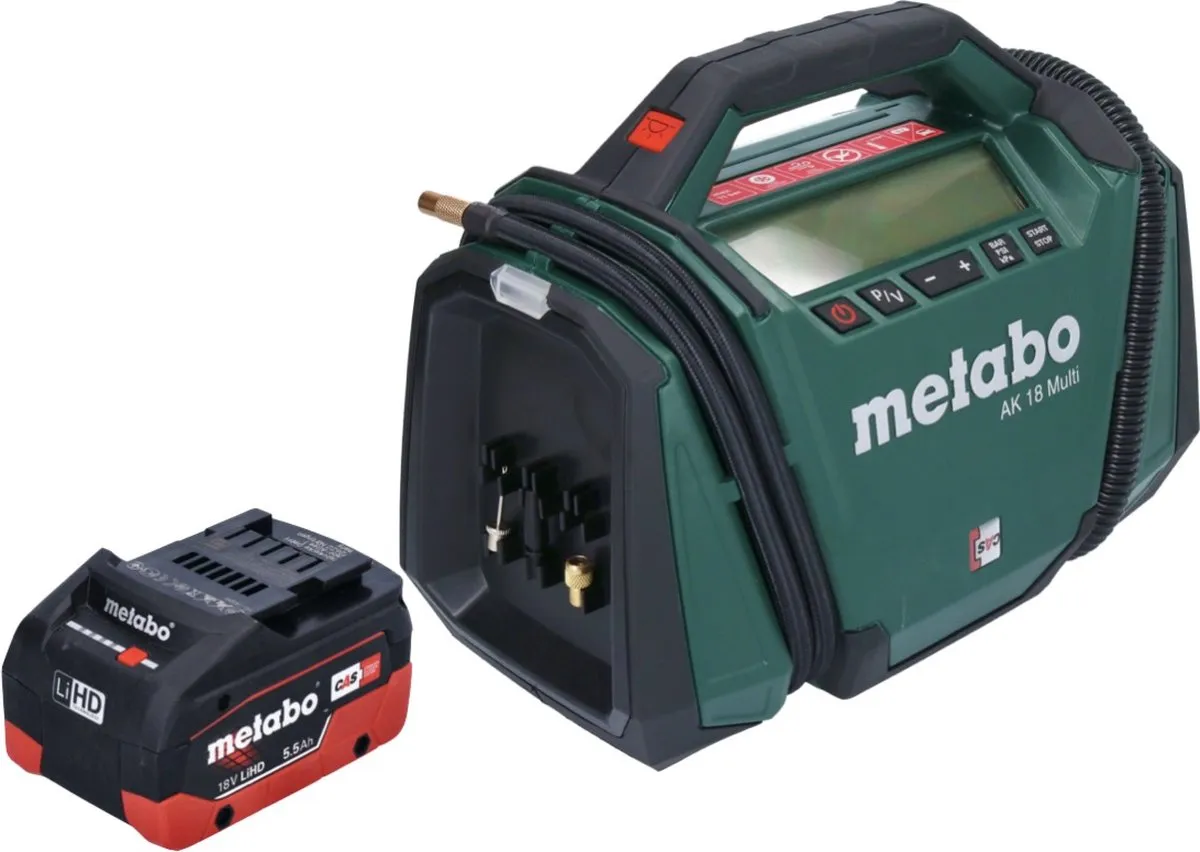 Metabo AK 18 Multi Compressor 18V 11 bar - 16L - 5,5Ah Groen