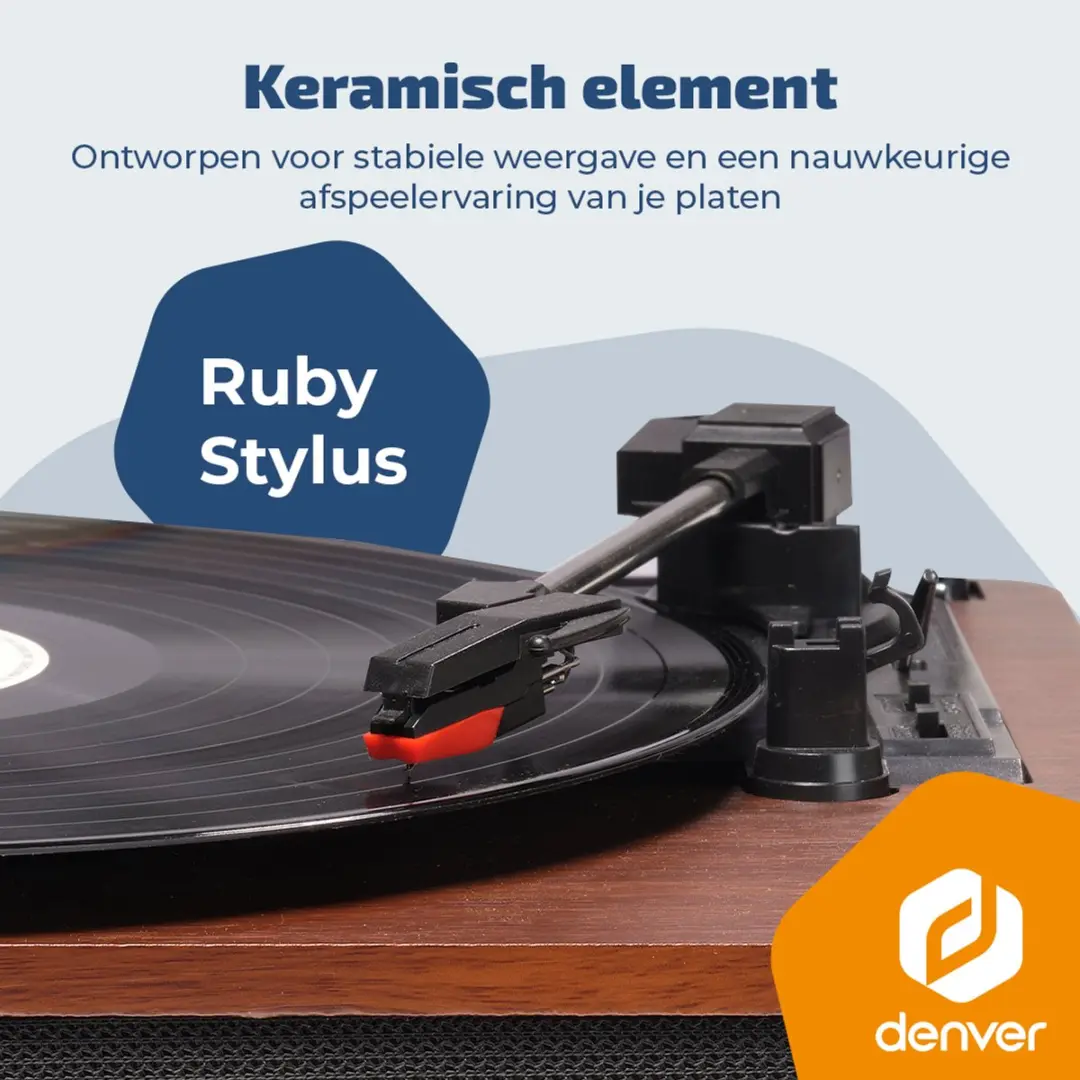 Denver VPB262 Retro Platenspeler - Hout