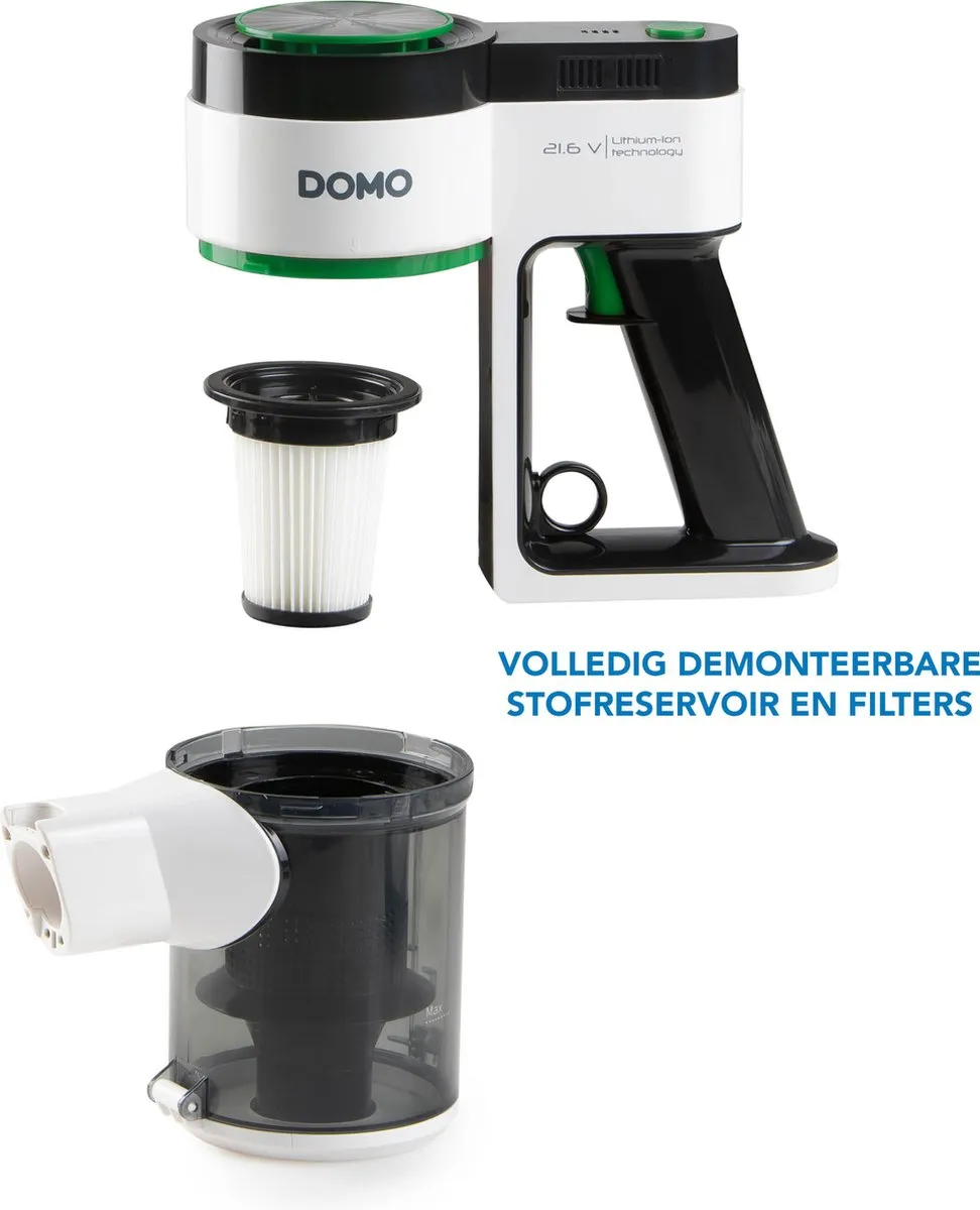 Domo DO241SV Steelstofzuiger 2-in-1 - 0,55L - 21,6V - 40 min