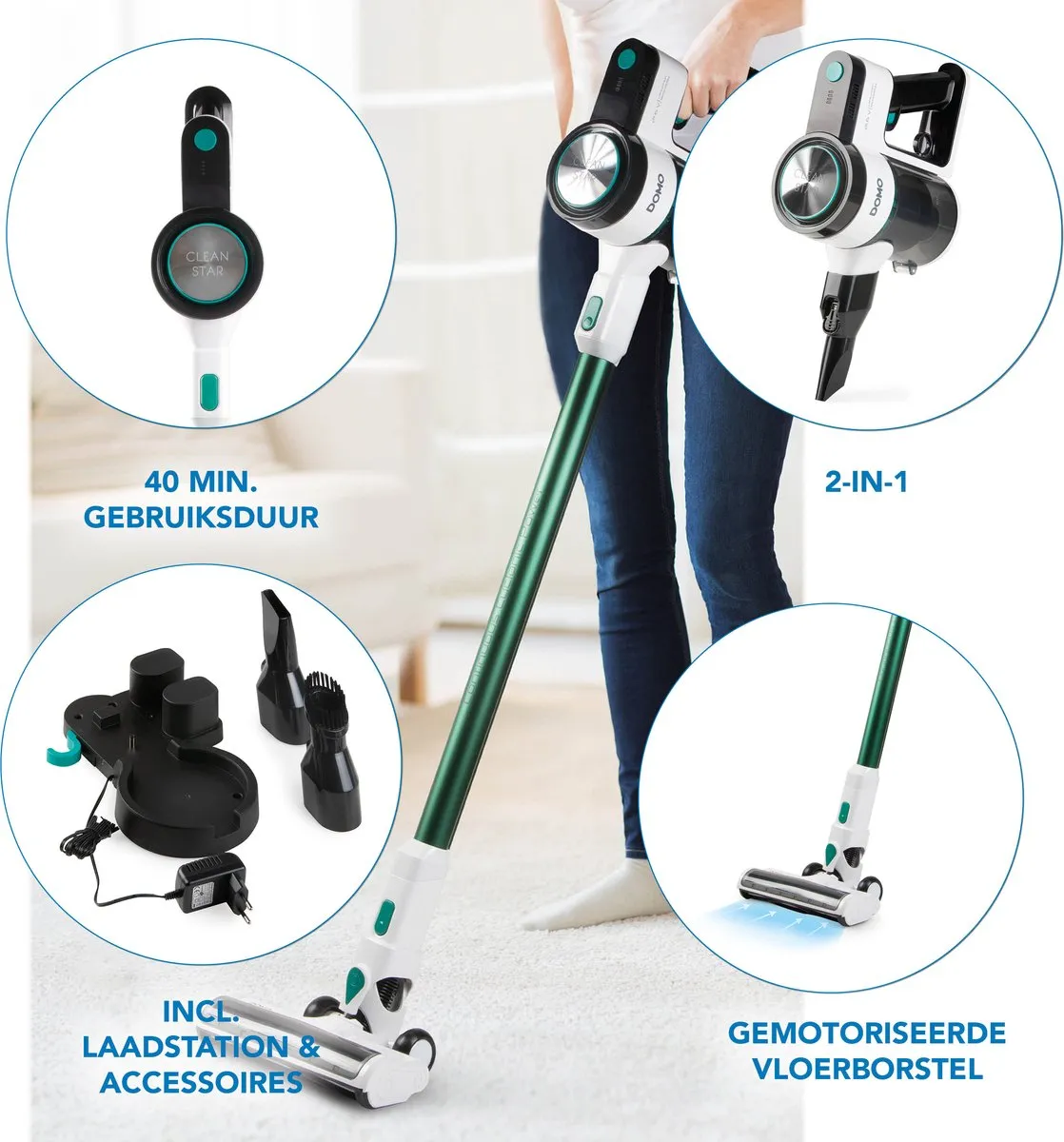 Domo DO241SV Steelstofzuiger 2-in-1 - 0,55L - 21,6V - 40 min - afbeelding 6 van 6