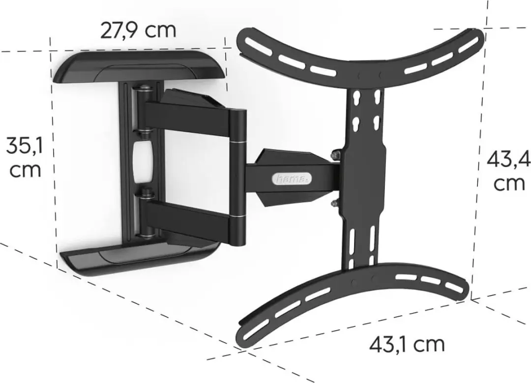 Hama TV Beugel Draai & Kantelbaar 32-65" - Max 35kg - VESA 400x400 - Zwart