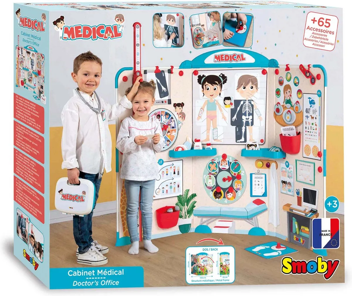 Smoby Doctors Office 65 Accu - Rood/Blauw/Geel