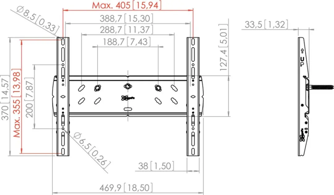 Vogel's PFW 5200 Display-wandsteun - Zwart