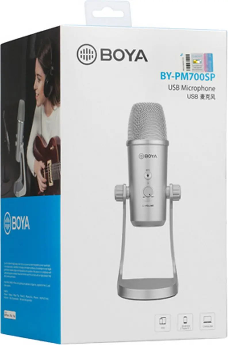 Boya BY-PM700SP Tafelmicrofoon - Zilver