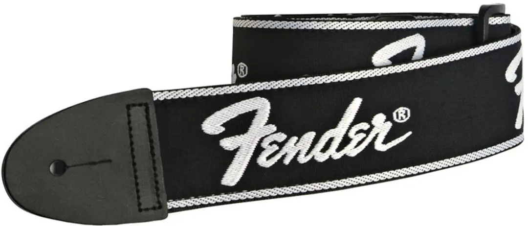Fender Running Logo Strap - Gitaarband - Zwart