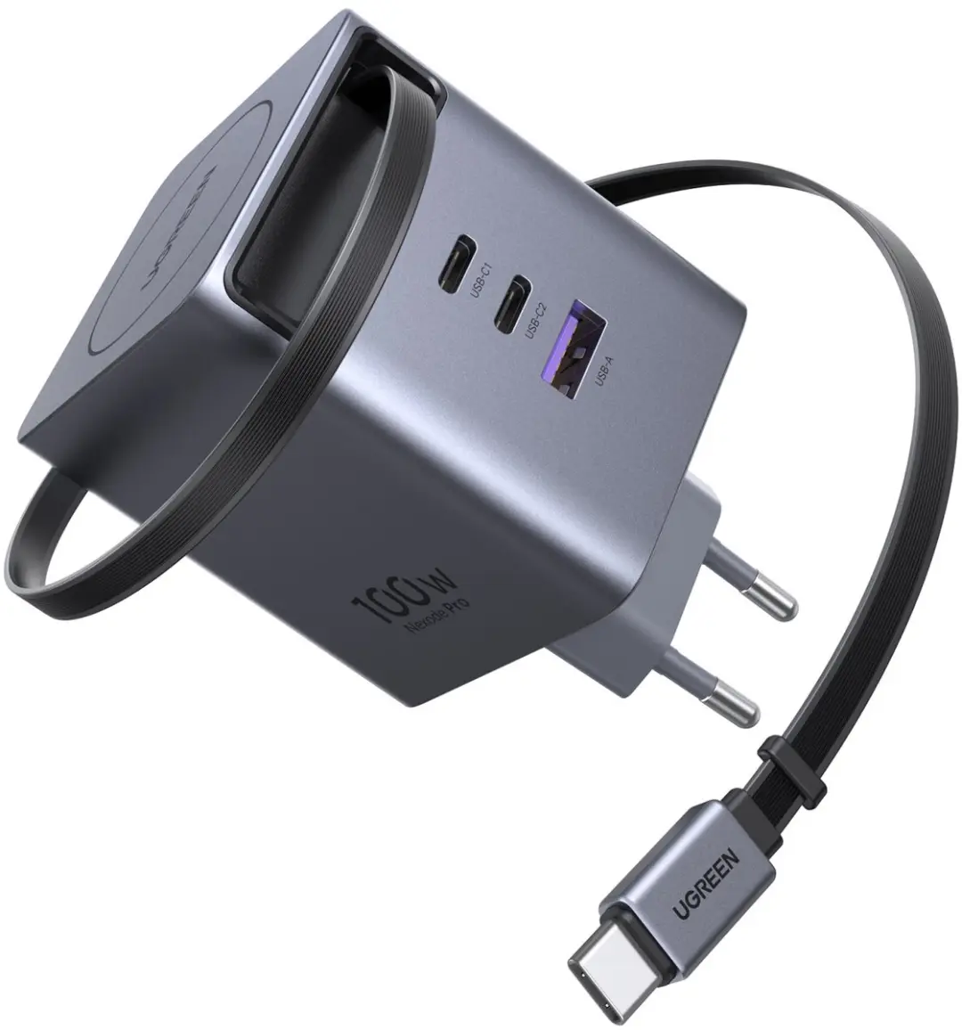 Ugreen Nexode 100W GaN USB-C Oplader 4-poorts