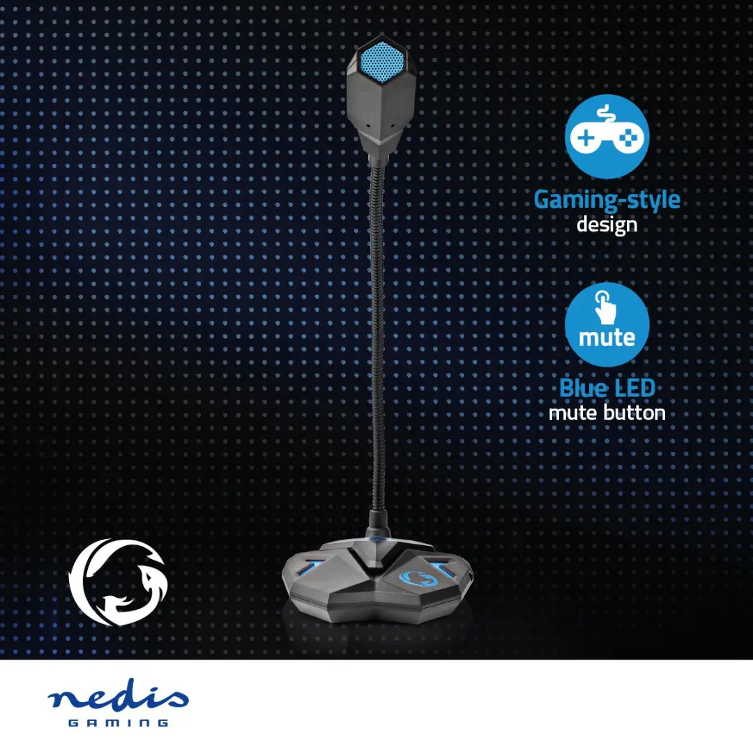 Nedis GMICGU100BK Streamingmicrofoon - USB - Zwart
