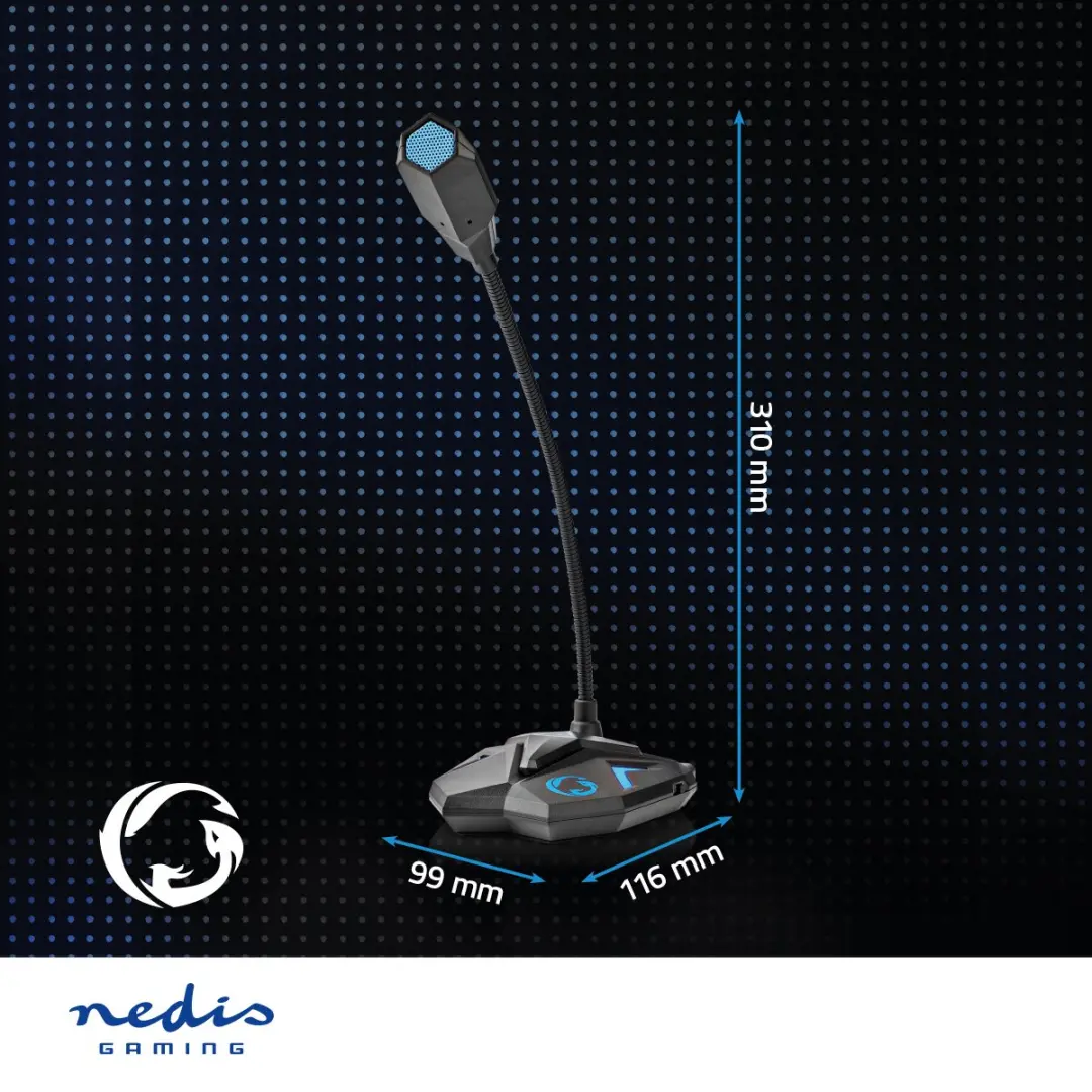 Nedis GMICGU100BK Streamingmicrofoon - USB - Zwart