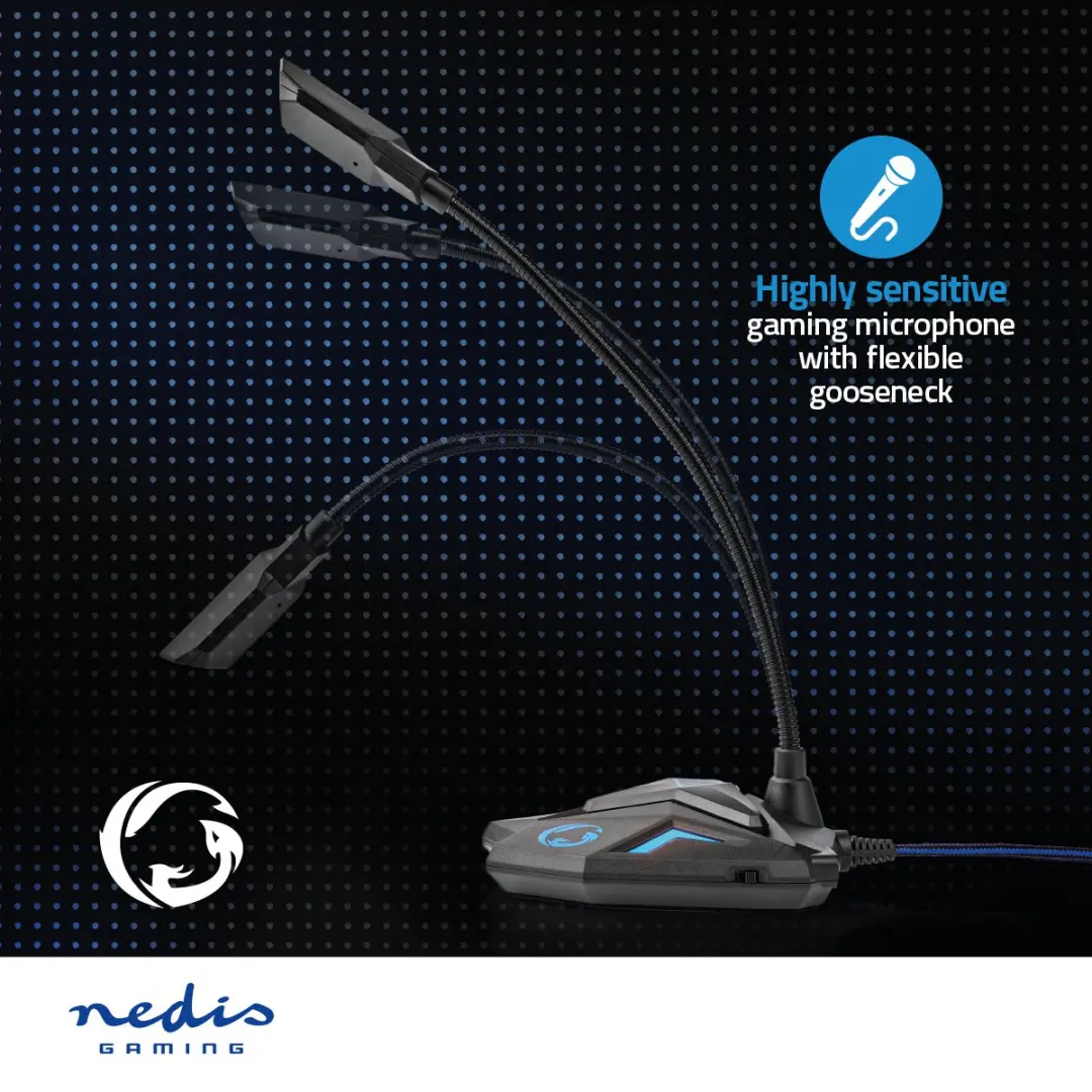 Nedis GMICGU100BK Streamingmicrofoon - USB - Zwart - afbeelding 6 van 6