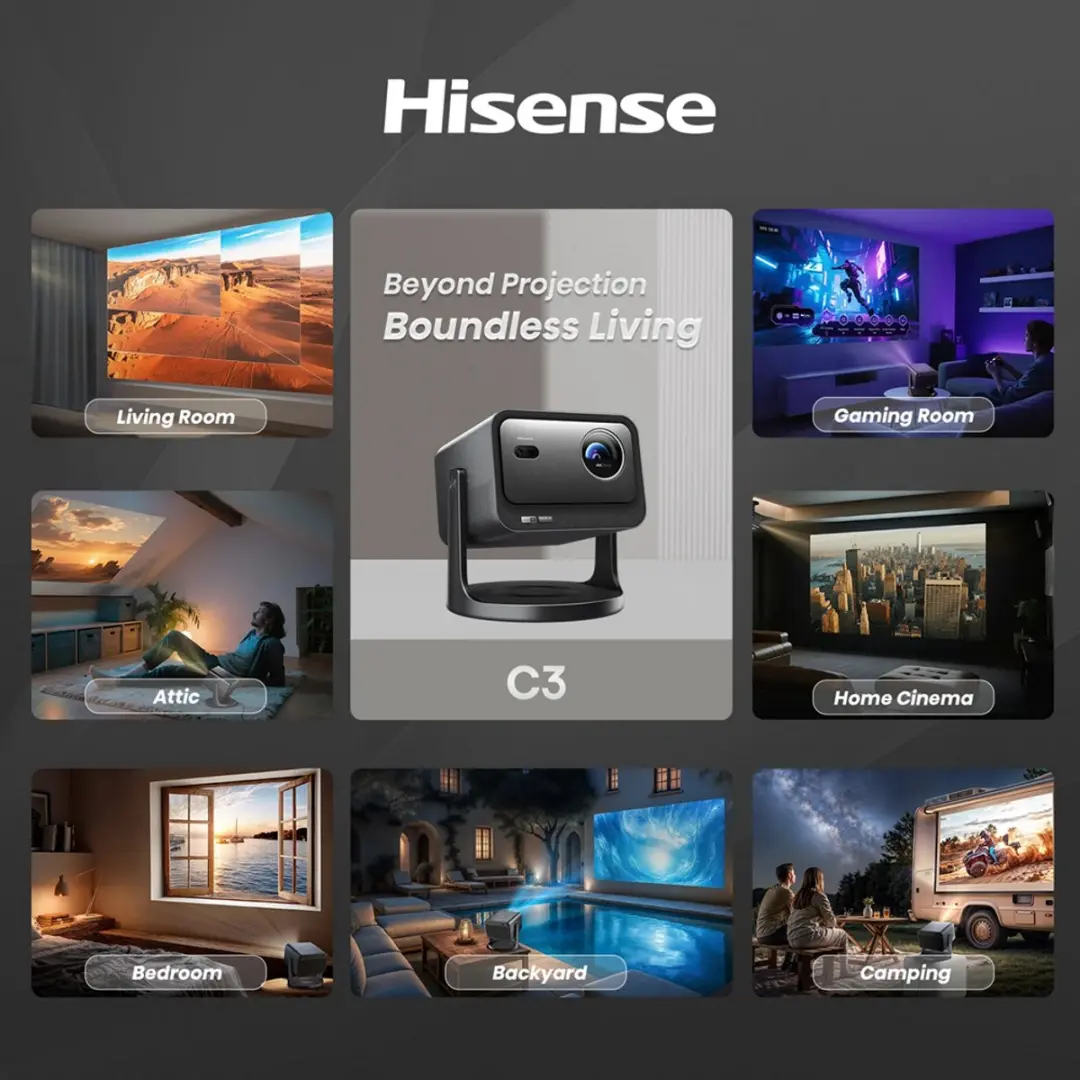 Hisense C3 Triple Laser Projector 4K - 2500 ANSI Lumen - Grijs