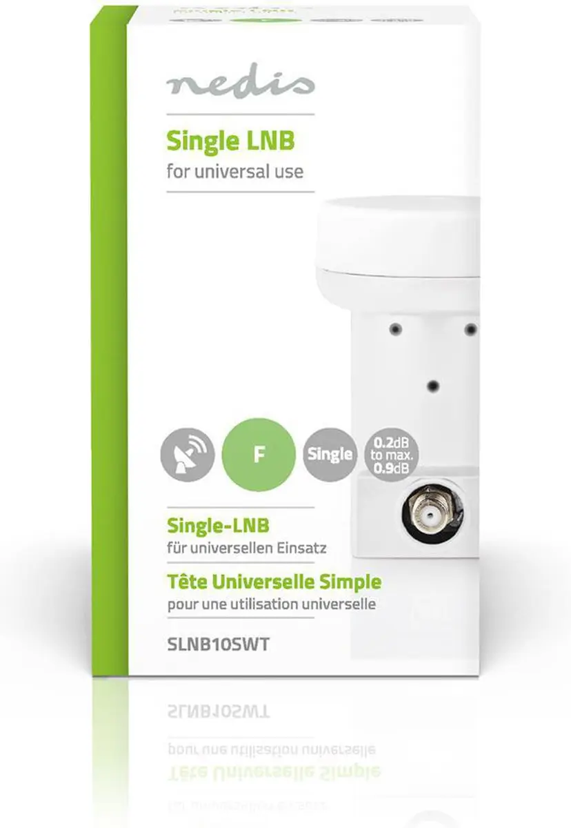 Nedis SLNB10SWT LNB - 1x F-connector - 0.90 dB - Wit