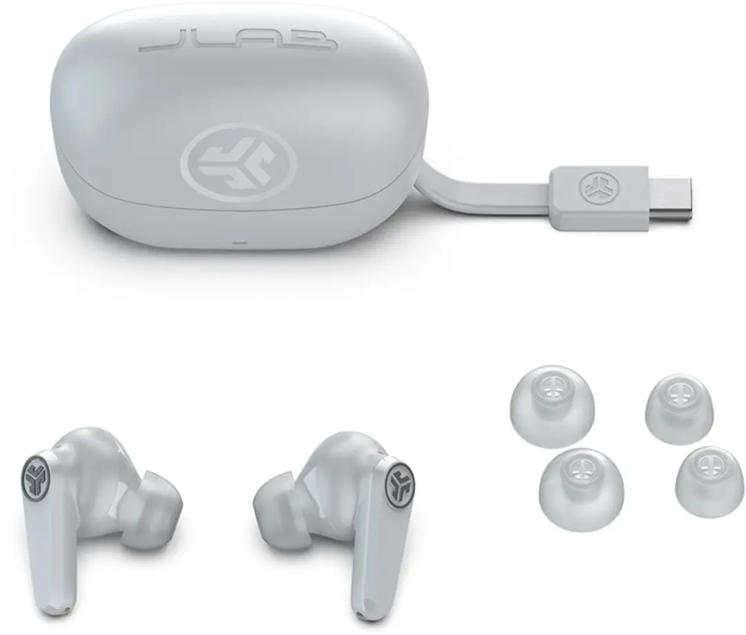 JLab Go Pods ANC IEUEBGOPODSRWHT124 Oordopjes - Noise Cancelling - 26 uur - Wit