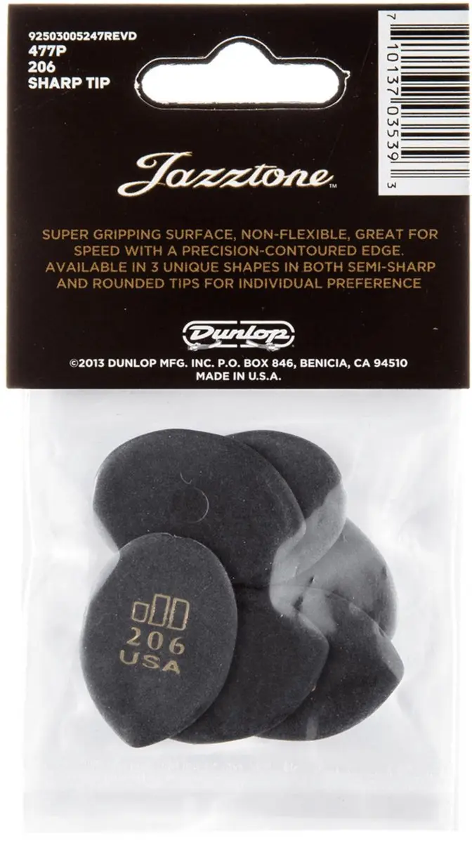 Dunlop Jazztone 206 Plektrum - 6 Stuks Medium