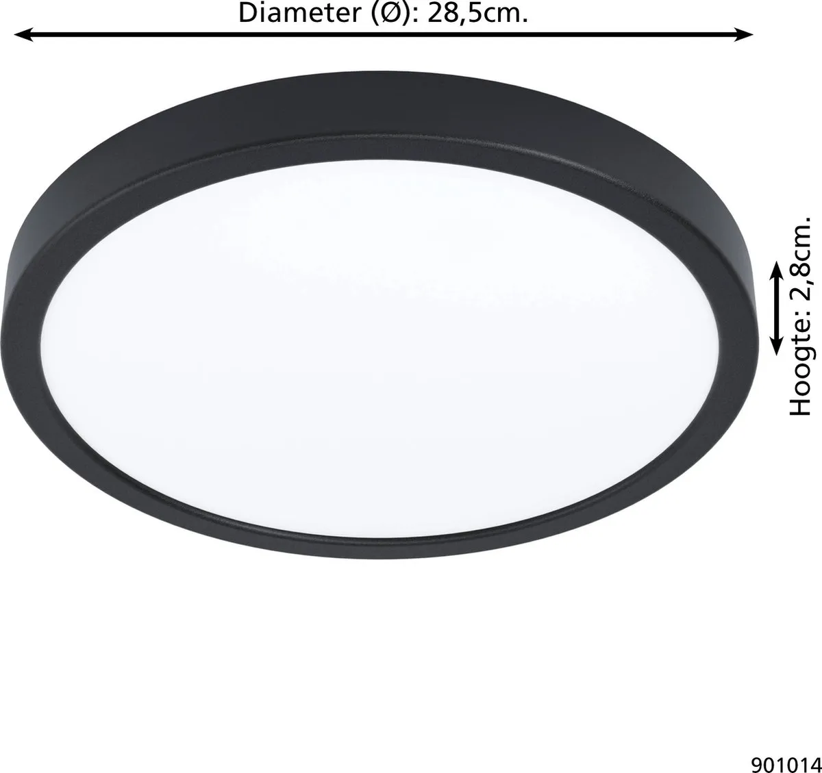 Eglo Fueva 5 Opbouwlamp LED Ø28,5cm - Zwart/Wit - Bewegingsensor
