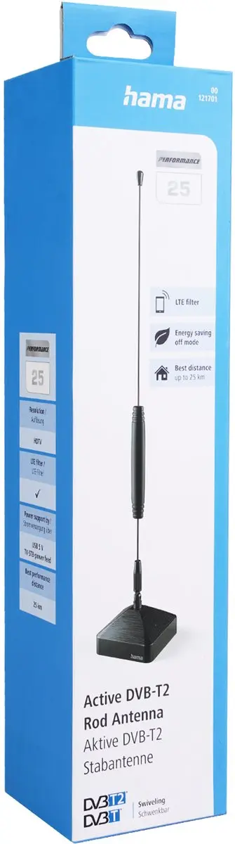 Hama Performance 25 Active DVB-T2 Antenne - Zwart - afbeelding 6 van 6