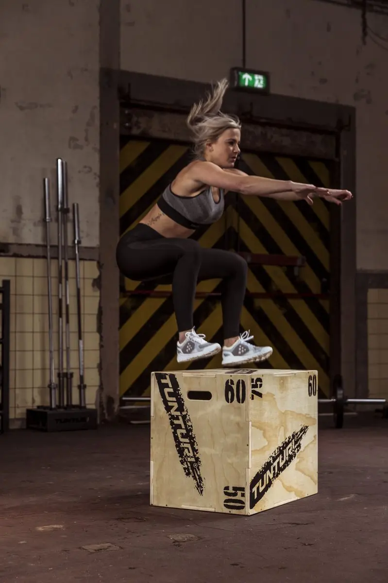 Tunturi Plyo Box 50/60/75cm - Houten Jumpbox - Zwart/Bruin