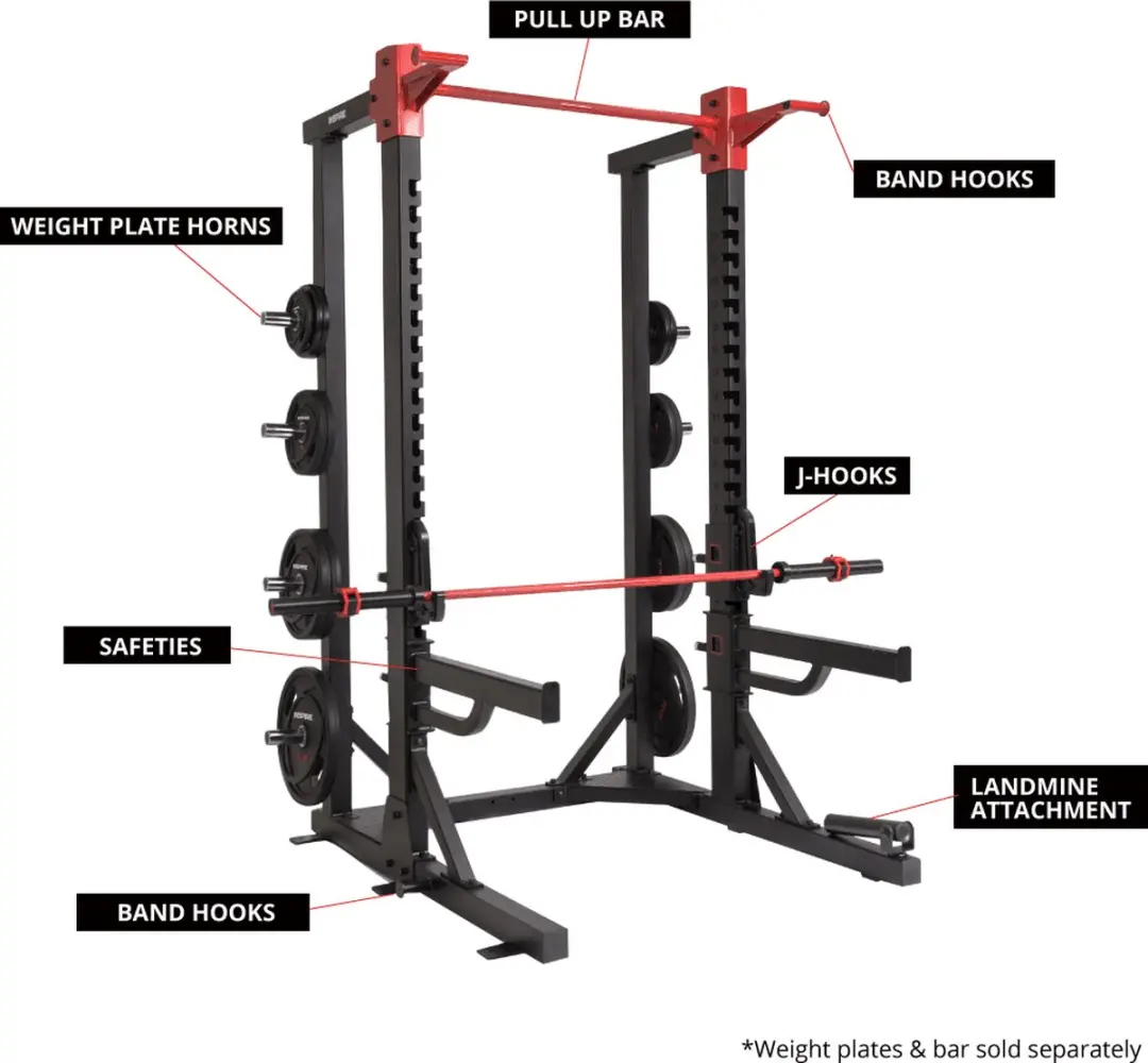 Inspire UCHR1 Ultimate Commercial Half Rack - Krachtstation - 24 Onderdelen