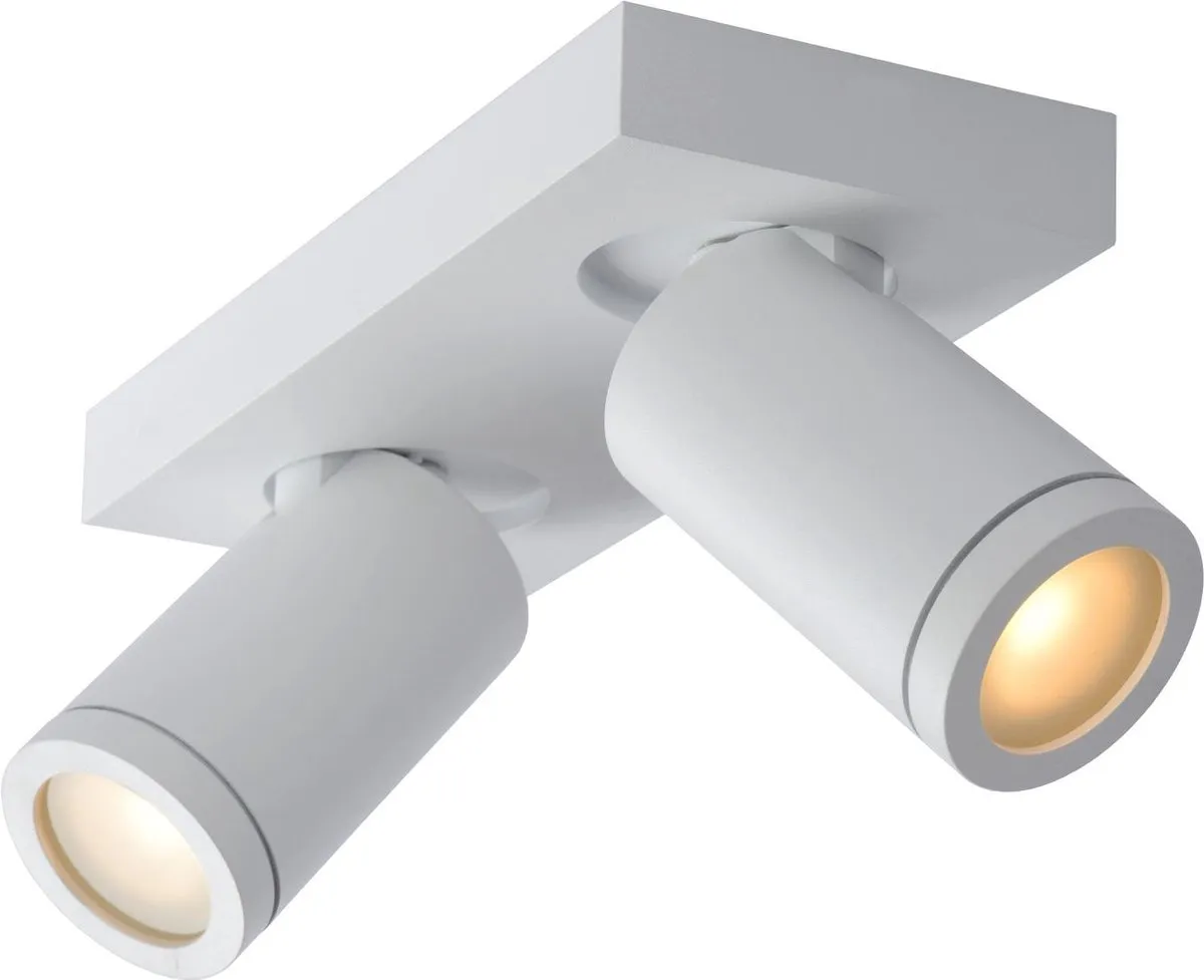Lucide Taylor Plafondspot Badkamer LED - 2x5W 2200K/3000K - IP44 - Wit