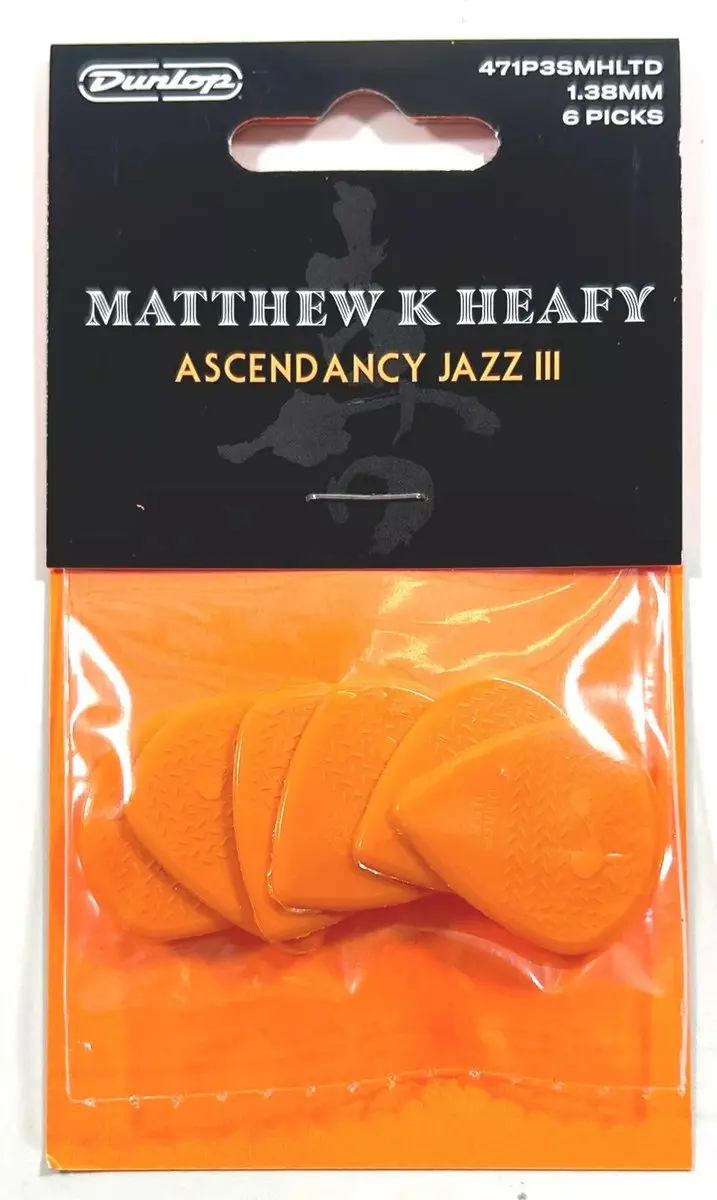 Dunlop Jim Dunlop Matt Heafy Ascendancy Jazz III Plectrum 1.38mm - 6 Stuks - Oranje
