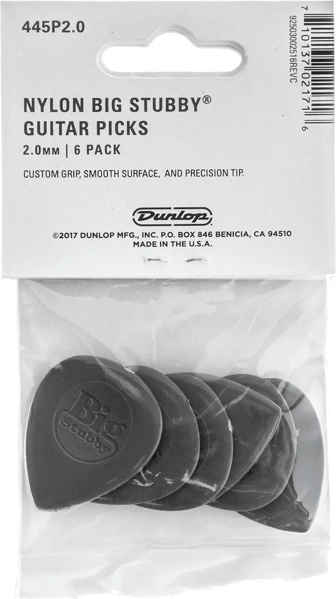Dunlop Big Stubby Plectrum 2.00mm - 6 Stuks