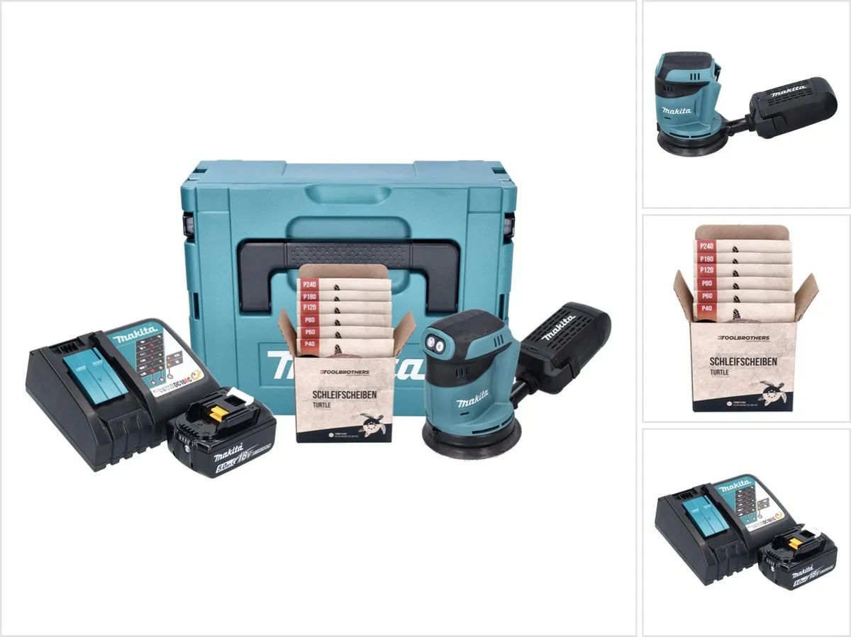 Makita DBO 180 RT1J Excentrische Schuurmachine 18V