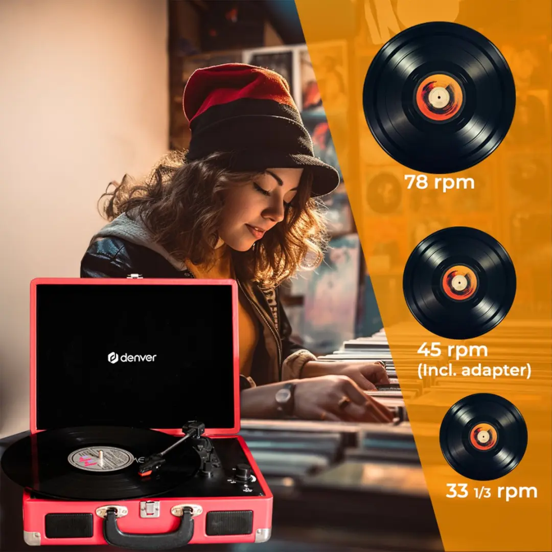Denver VPL-120 Platenspeler - Rood