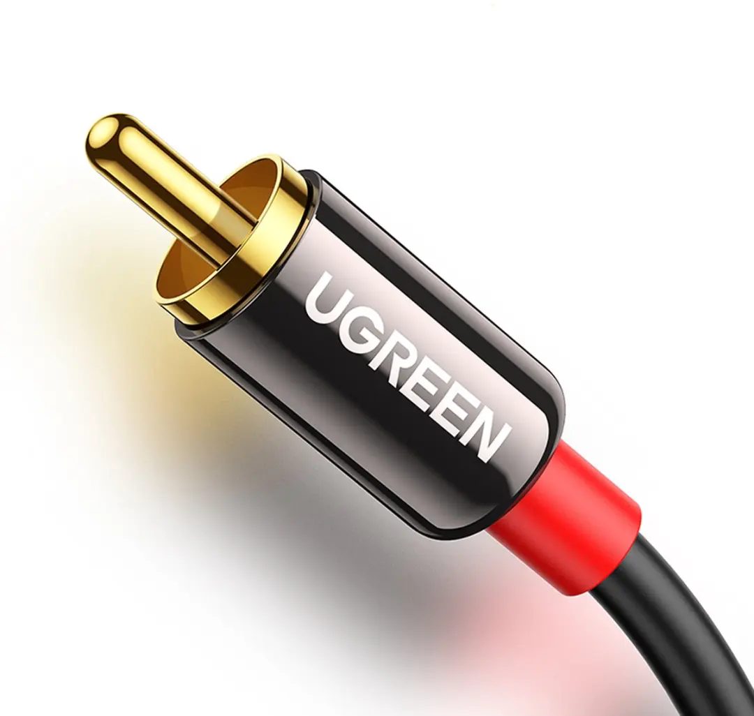 UGREEN AV116 Audiokabel 3,5mm Mini Jack naar RCA - 5m - Zwart