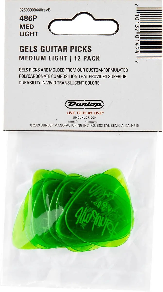 Dunlop Gels Plectrum Light/Medium-Light - 12 Stuks