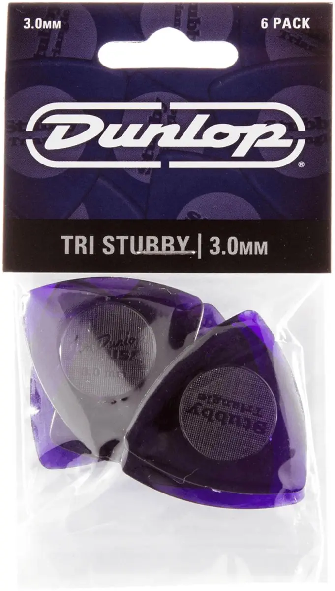 Dunlop Plek. Stubby Triangle 3.00mm 6 Stuks - Donkerpaars
