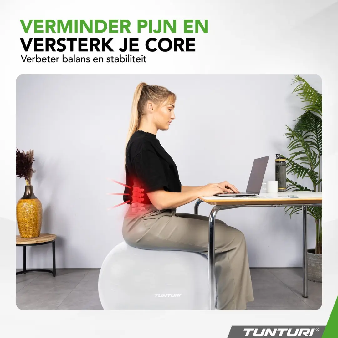 Tunturi Anti Burst Fitnessbal 65cm - Wit
