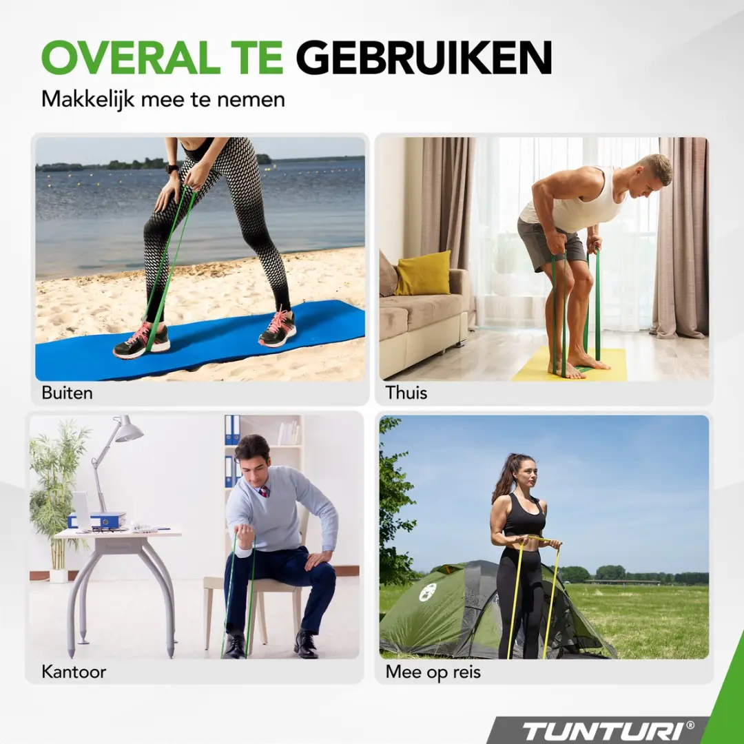 Tunturi Power Band Weerstandsband 5-20kg - 104cm - Geel