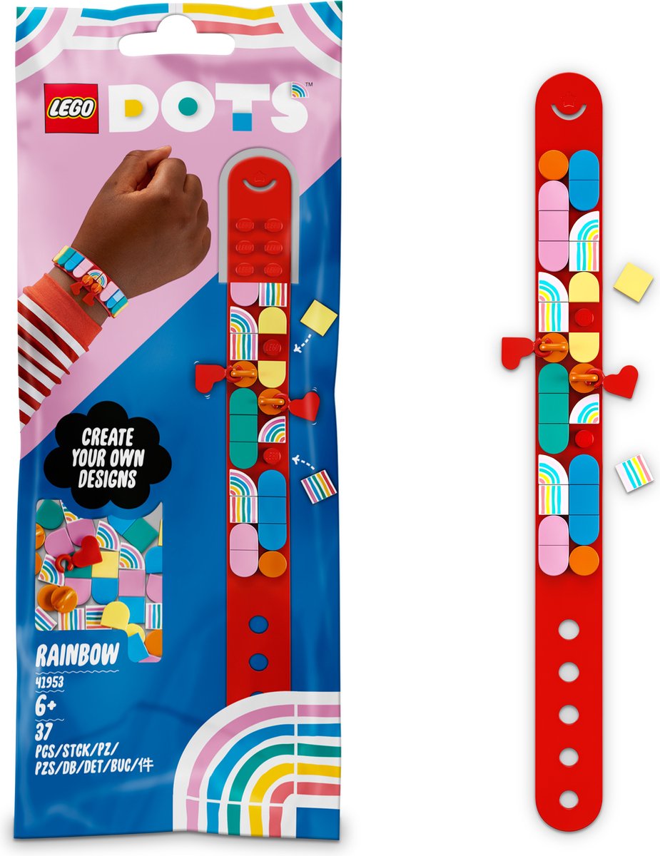 LEGO DOTS Regenboog armband met bedeltjes - 41953