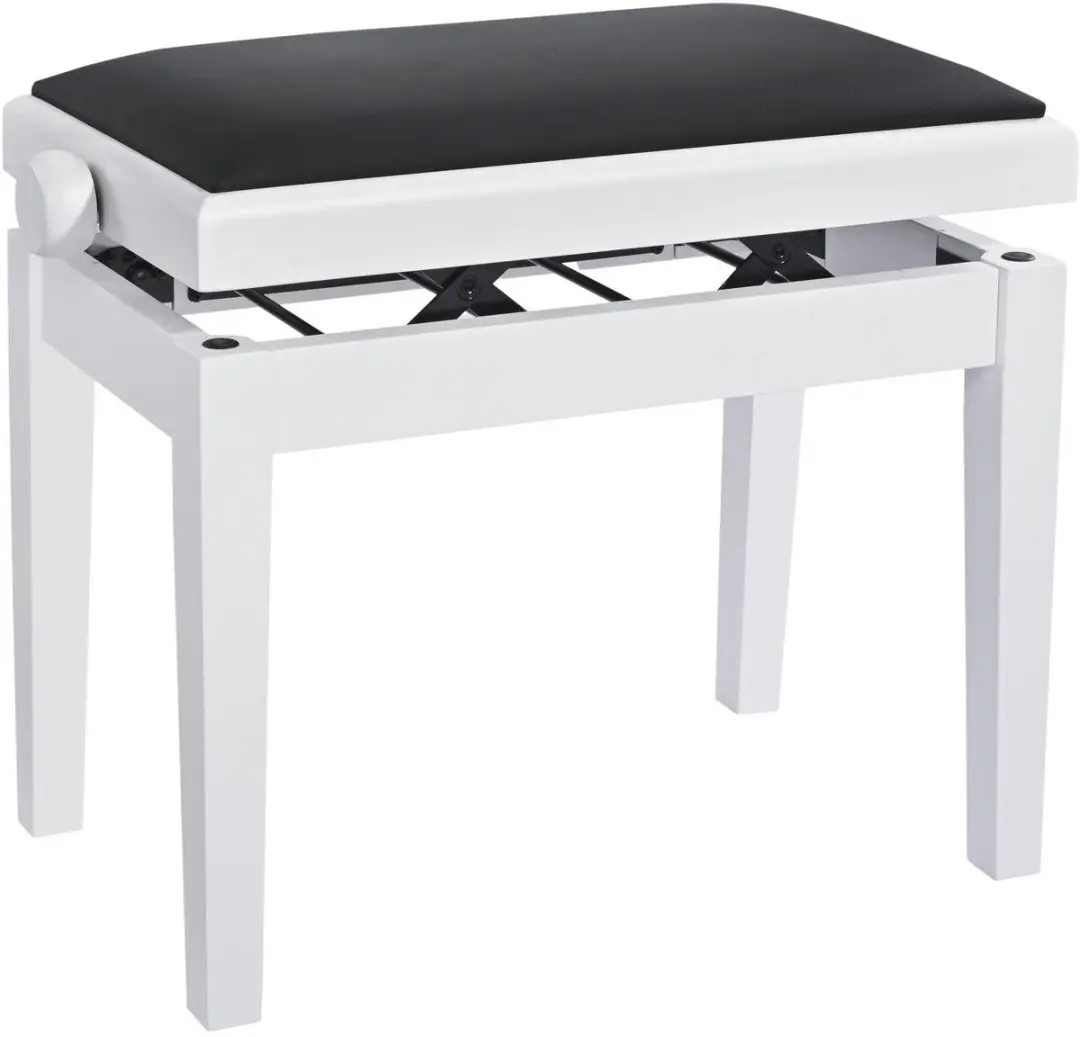 König & Meyer 13926 Piano Bench Mat - Wit met zwart imitatieleer - afbeelding 2 van 3