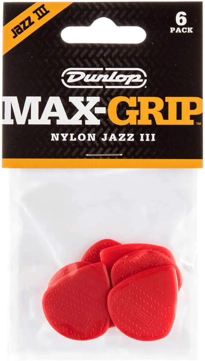 Dunlop Max Grip Nylon Jazz III Plectrum
