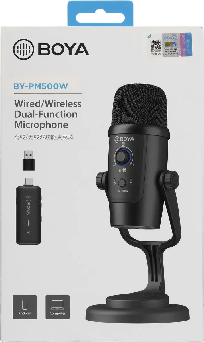 Boya BY-PM500W Draadloze Studio Microfoon - Zwart - afbeelding 6 van 6