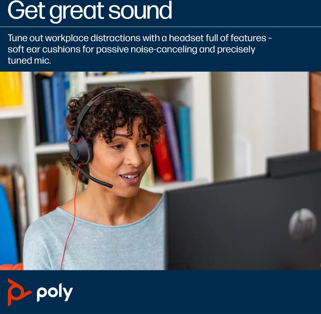 HP Poly Blackwire C5220 Headset - Noise Cancelling - Zwart - afbeelding 6 van 6