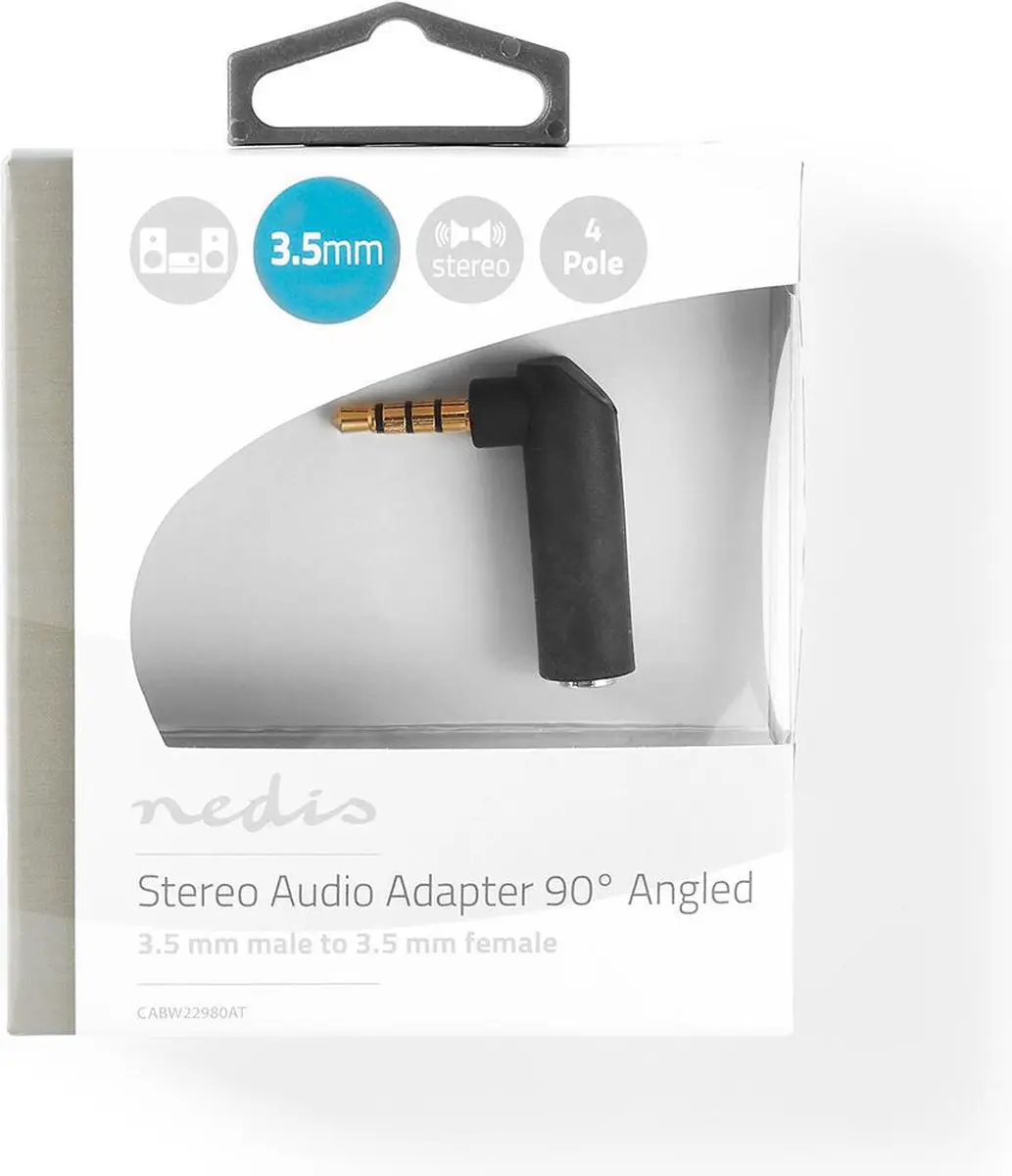 Nedis CABW22980AT Stereo-Audioadapter 3,5mm - Verguld - 90° - Antraciet