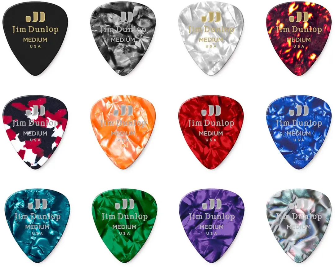 Dunlop PVP106 Celluloid Medium Plectrum - 12 Stuks