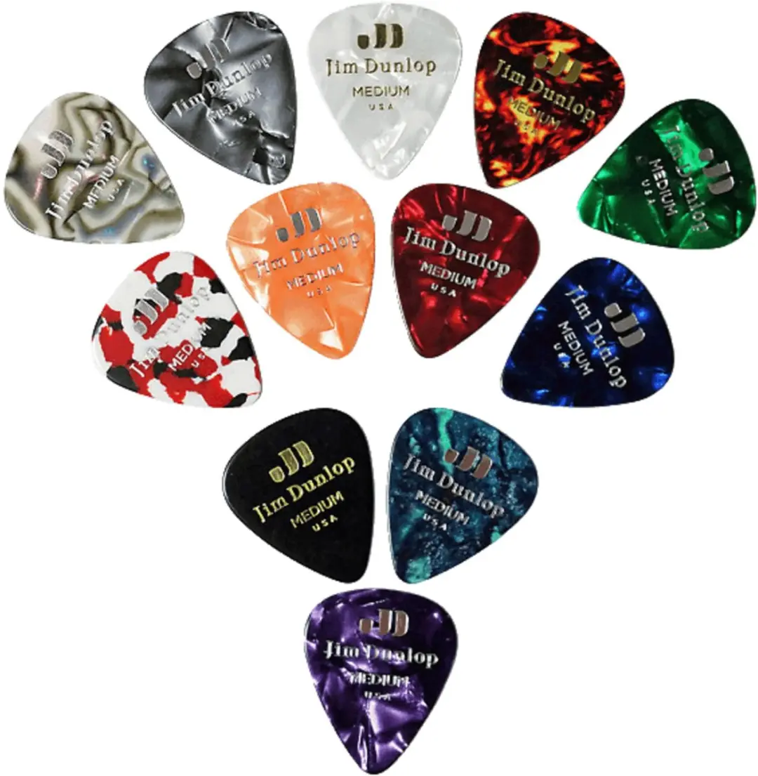 Dunlop PVP106 Celluloid Medium Plectrum - 12 Stuks