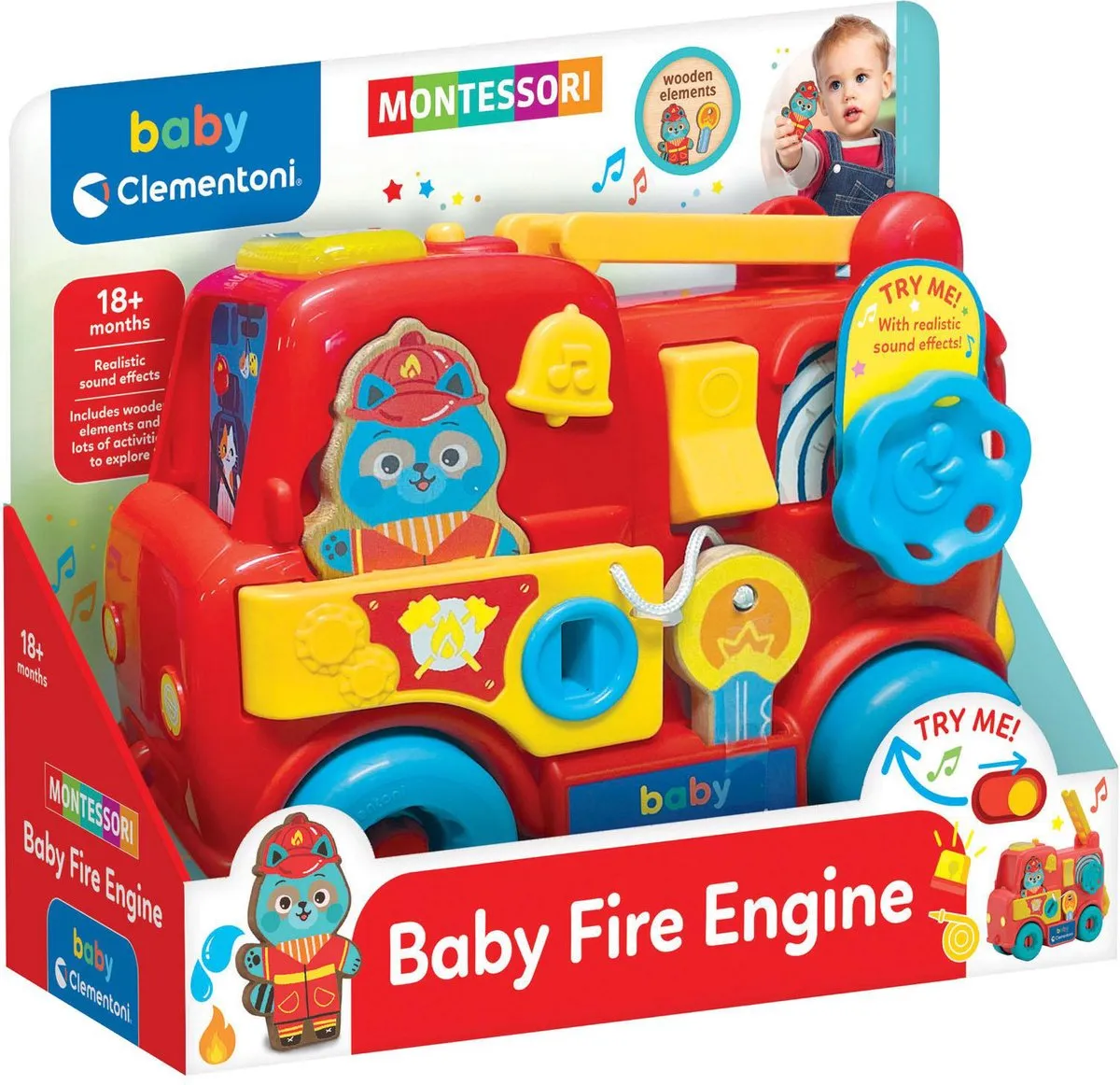 Clementoni Montessori Brandweerwagen - Multikleur - afbeelding 6 van 6
