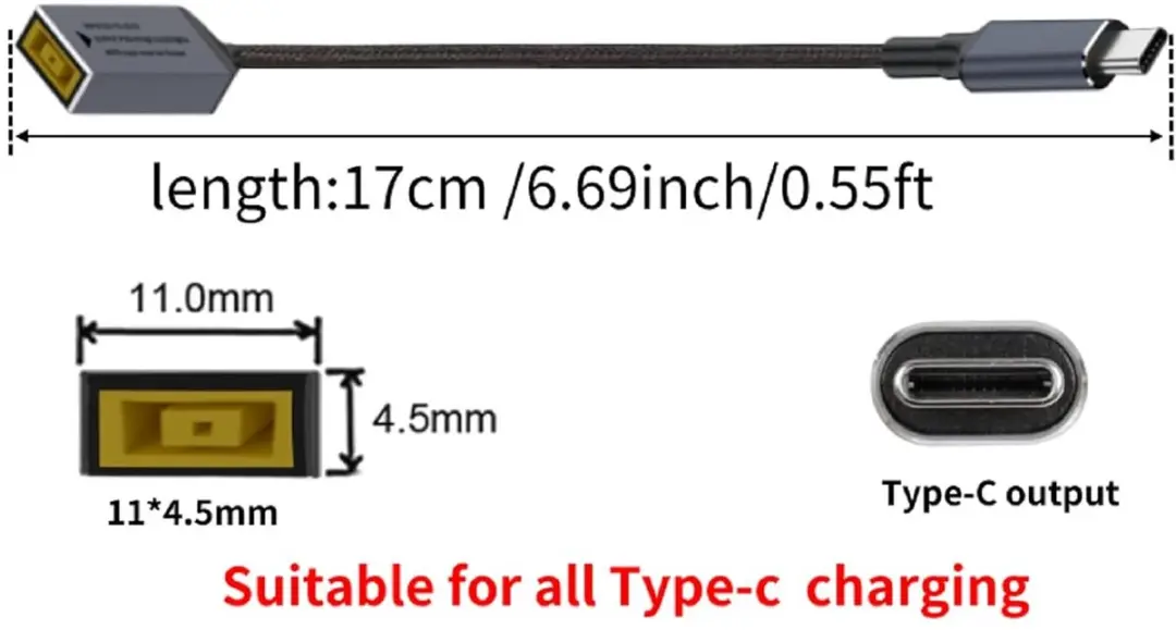 NÖRDIC USBC-LEN100 USB-C Adapter 100W PD - Zwart/Grijs