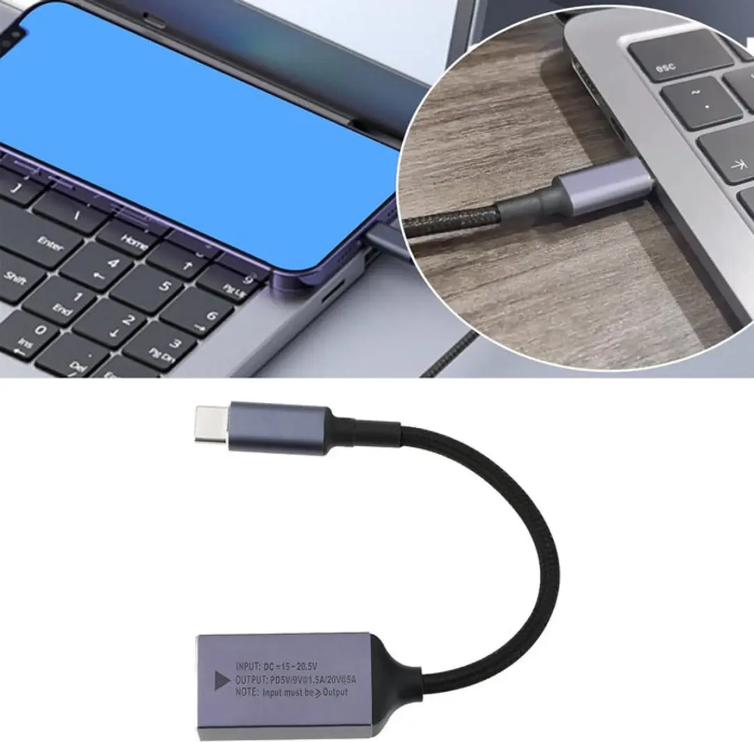 NÖRDIC USBC-LEN100 USB-C Adapter 100W PD - Zwart/Grijs - afbeelding 6 van 6